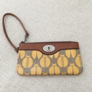 Fossil Key-Per Coated Canvas Wristlet